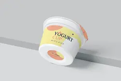 موکاپ ظرف ماست و بستنی کوچک تک نفره