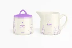 موکاپ فنجان قندان و شکر پاش (ست چایخوری)