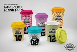 موکاپ لیوان کاغذی یکبار مصرف درب دار