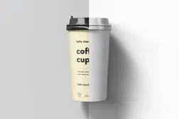 6 موکاپ لیوان کاغذی قهوه درب دار یکبار مصرف