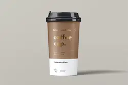 6 موکاپ لیوان کاغذی قهوه درب دار یکبار مصرف