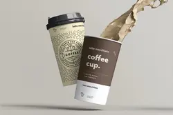 6 موکاپ لیوان کاغذی قهوه درب دار یکبار مصرف