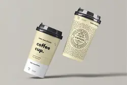 6 موکاپ لیوان کاغذی قهوه درب دار یکبار مصرف