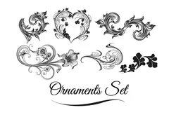 وکتور گل و زیورآلات تزئینی