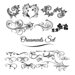 وکتور گل و زیورآلات تزئینی