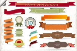 وکتور انواع روبان و لیبل و برچسب