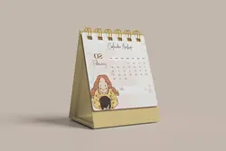 موکاپ تقویم سیمی رومیزی کوچک