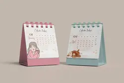 موکاپ تقویم سیمی رومیزی کوچک