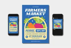 طرح تراکت سبزی مارکت و پست و استوری