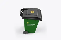 موکاپ سطل آشغال چرخ دار پلاستیکی