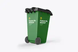 موکاپ سطل آشغال چرخ دار پلاستیکی