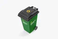 موکاپ سطل آشغال چرخ دار پلاستیکی