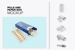 موکاپ جعبه بسته بندی قرص