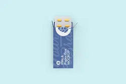 موکاپ جعبه بسته بندی قرص