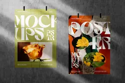 موکاپ پوستر روی دیوار