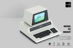 موکاپ رایانه قدیمی