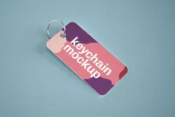 موکاپ جاکلیدی کارتی و فلزی نقره‌ای