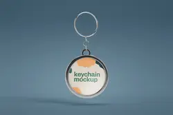 موکاپ جاکلیدی کارتی و فلزی نقره‌ای