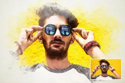 اکشن فتوشاپ افکت نقاشی آبرنگی عکس