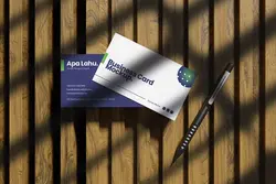 موکاپ کارت ویزیت واقعی با افکت سایه پنجره