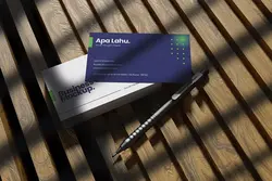 موکاپ کارت ویزیت واقعی با افکت سایه پنجره