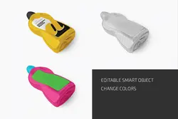 موکاپ بطری مواد شوینده پلاستیکی