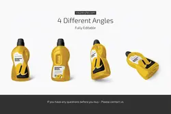 موکاپ بطری مواد شوینده پلاستیکی