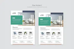 طرح تراکت شرکت تولید مبلمان و میز و صندلی