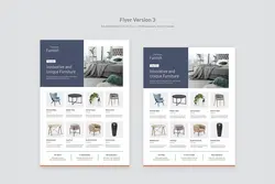 طرح تراکت شرکت تولید مبلمان و میز و صندلی