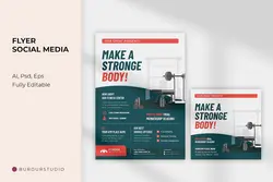 طرح تراکت و پست اینستاگرام بدنسازی