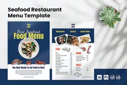 طرح منوی رستوران غذای دریایی