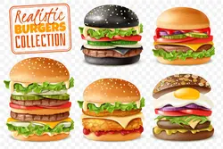 5 طرح وکتور همبرگر با کیفیت بالا