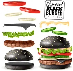 وکتور همبرگر با کیفیت بالا