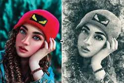 اکشن فتوشاپ افکت لک و خط و خش پرتره
