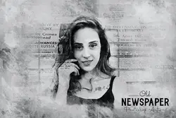 اکشن فتوشاپ افکت عکس روزنامه قدیمی