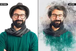 قالب آماده افکت آبرنگی عکس برای فتوشاپ