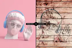 افکت هنری عکس روی چوب برای فتوشاپ