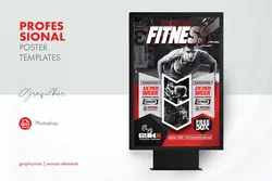 طرح پوستر و بنر بدنسازی و تناسب اندام