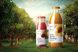 موکاپ بطری شیشه ای آبمیوه