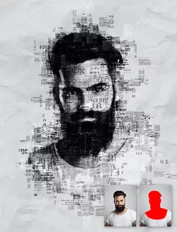 اکشن فتوشاپ تبدیل عکس به پوستر روزنامه‌ای هنری