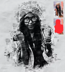 اکشن فتوشاپ تبدیل عکس به پوستر روزنامه‌ای هنری