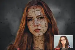 اکشن فتوشاپ ایجاد ترک خوردگی چهره و صورت (زامبی)