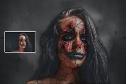 اکشن فتوشاپ ایجاد ترک خوردگی چهره و صورت (زامبی)