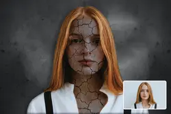 اکشن فتوشاپ ایجاد ترک خوردگی چهره و صورت (زامبی)