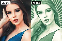 اکشن فتوشاپ افکت حکاکی اسکناس روی عکس