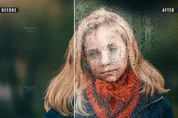 افکت عکس شیشه خیس و مرطوب برای فتوشاپ – PSD