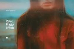 افکت عکس رترو و قدیمی خط و خش دار