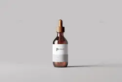 موکاپ بطری قطره چکان شیشه ای کهربایی