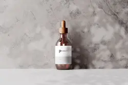 موکاپ بطری قطره چکان شیشه ای کهربایی