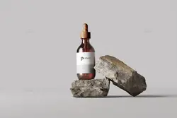 موکاپ بطری قطره چکان شیشه ای کهربایی